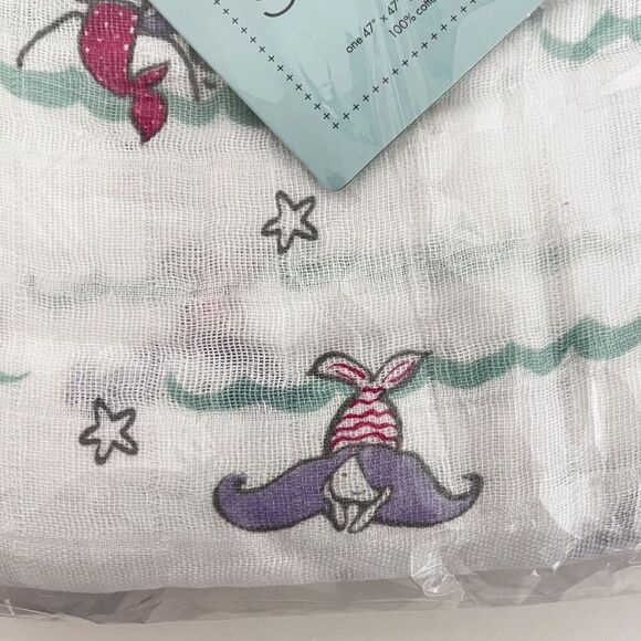 Aden + Anais Abby Lane Splash Mermaid Swaddle Blanket in a Bag Muslin Cotton NWT - Picture 10 of 11